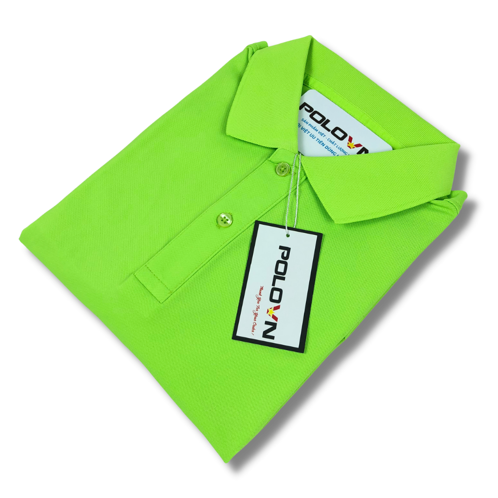 Áo thun Polo nam cổ bẻ Basic màu Xanh Neon , vải cá sấu - không xù lông, không ra màu, thấm hút mồ hôi, co giãn 4 chiều , form regular fit