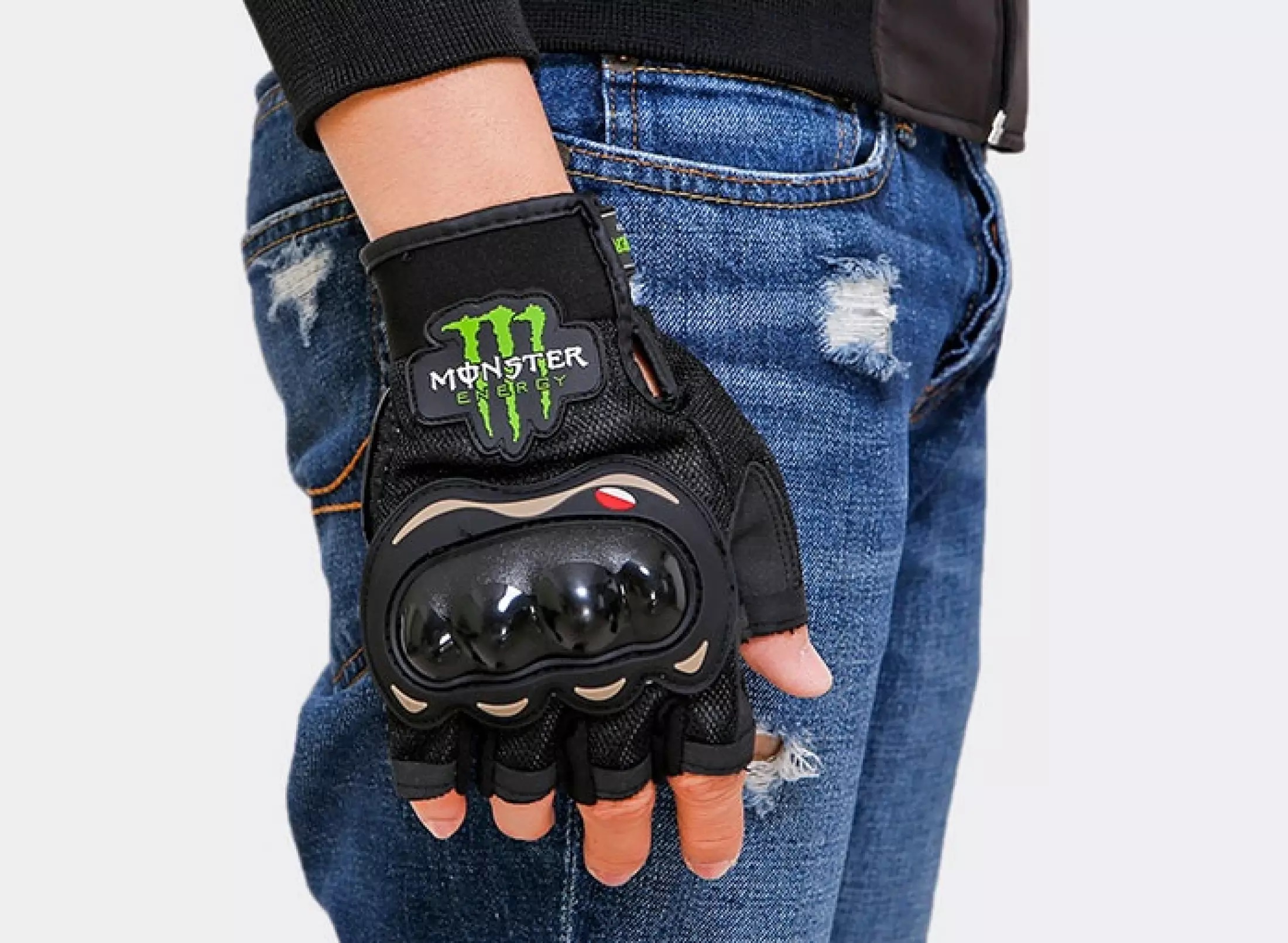 Bao tay phượt monster cụt ngón có gù bảo vể, Găng tay phượt thủ hở ngón, cao cấp bền đẹp chắc chắn