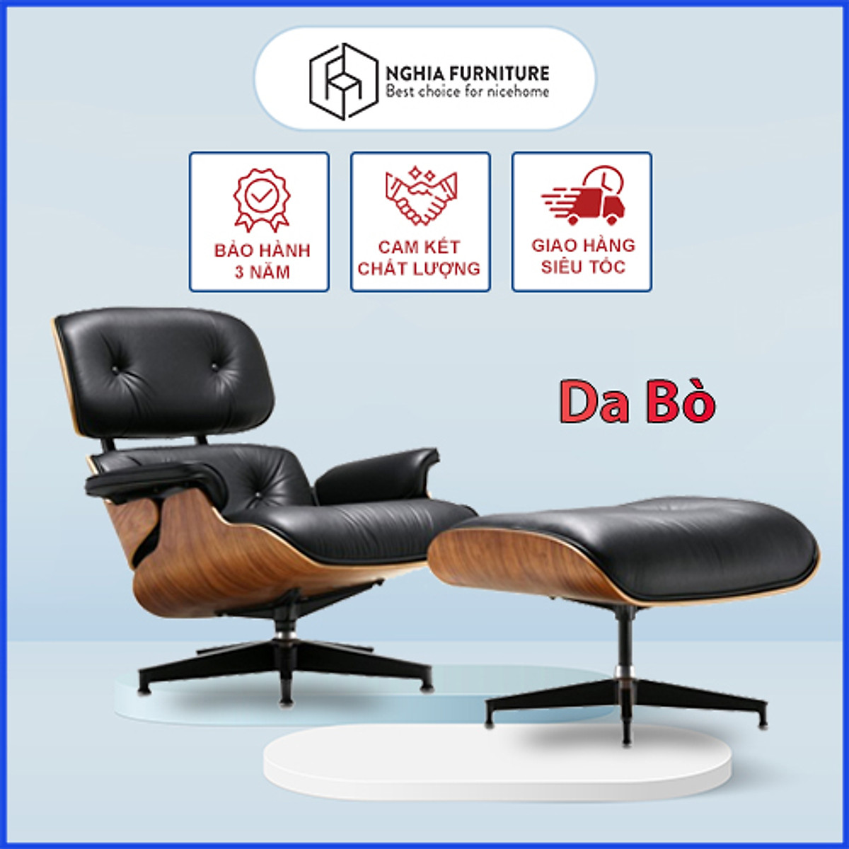 Ghế thư giãn Eames Lounge & Ottoman - Biểu tượng ghế đọc sách cao cấp vượt thời gian