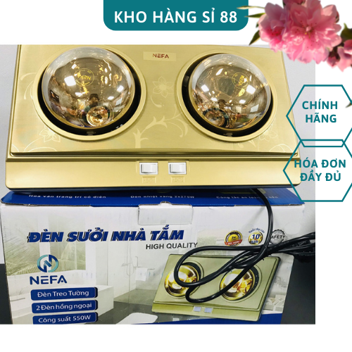 Đèn sưởi nhà tắm nefa 2 bóng nfs68-2 - bảo hành 24 tháng