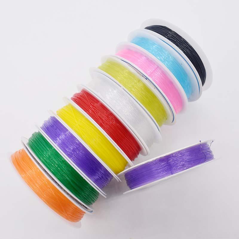 Combo lốc 10 cuộn dây cước co giãn nhiều màu dùng xỏ vòng tay handmade diy tiện lợi dễ sử dụng