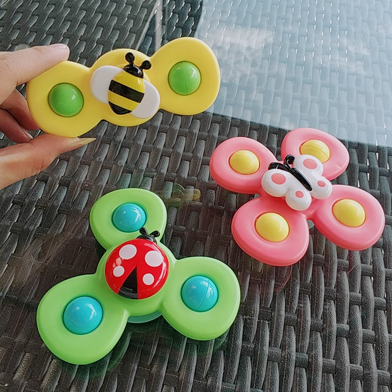 Set 3 đồ chơi con quay spinner hình cánh hoa dán tường vui nhộn cho bé