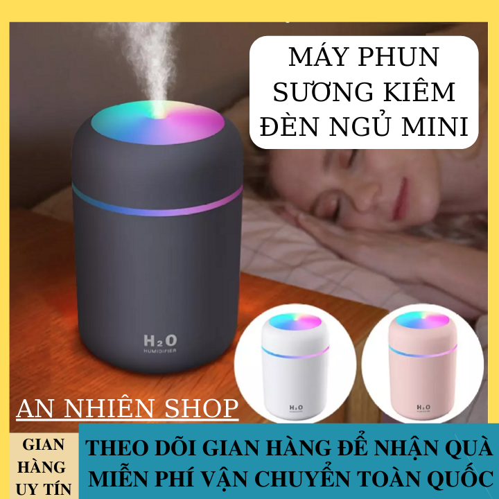 Máy phun sương tạo ẩm xông tinh dầu phòng ngủ, ô tô cực tiện lợi dung tích 300ml, Máy phun sương mini, máy xông tinh dầu phòng ngủ, máy tạo độ ẩm phun sương