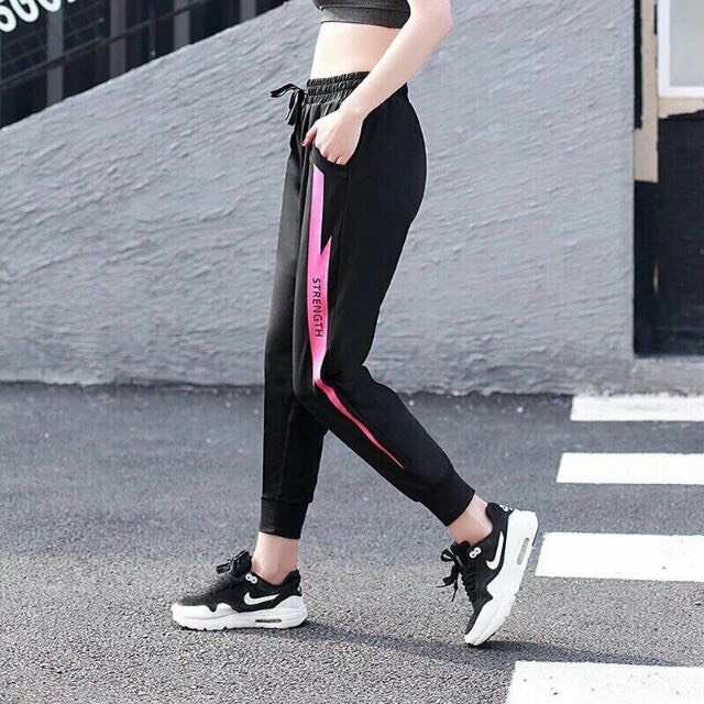[HCM]QUẦN JOGGER CHẠY SỌC| Quần jogger nữ| Quần jogger cá tính Quần Jogger thun nỉ freesize từ 43-60kg