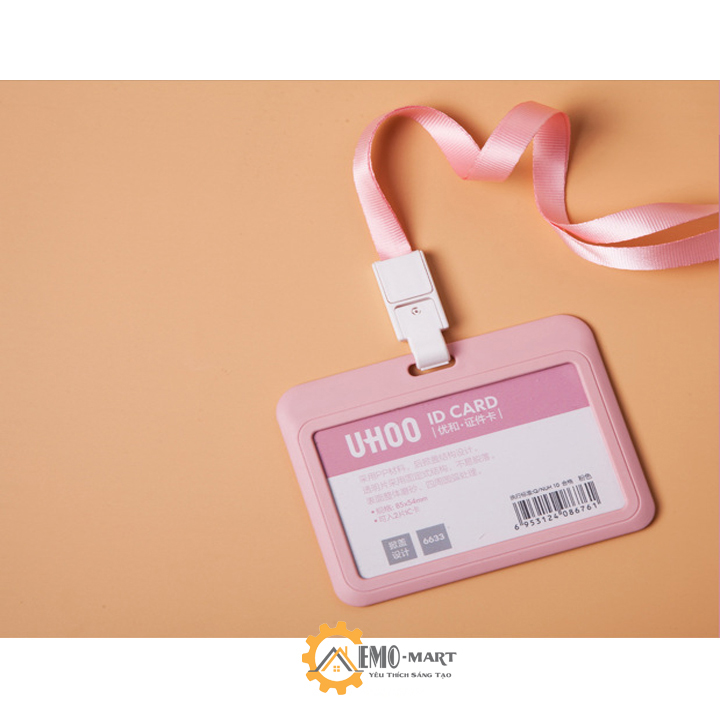 Bao đựng bảo vệ thẻ nhân viên Uhoo cao cấp (Màu: Trắng, Đen, Hồng Xanh Dương, Xám, Trong Suốt)