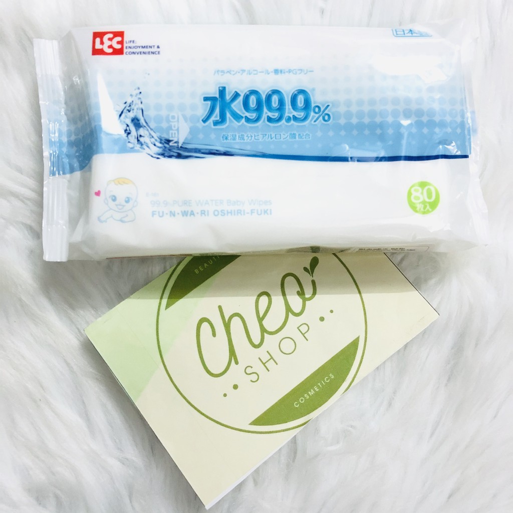 Giấy ướt lec nước tinh khiết 999% e161 80 tờ