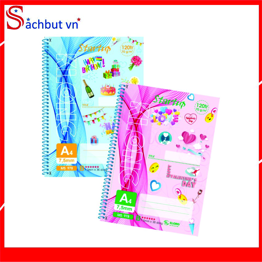 Sổ lò xo đơn Klong Start Up A4 - 120 trang, Mã số  978.