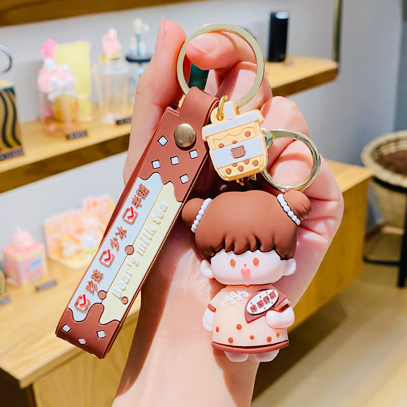 Móc khóa 3d hoạt hình họa tiêt cô bé trả sữ siêu đẹp - móc khóa hình heo - móc khóa xe - móc khóa nhà - moc khóa - Móc Khóa Đẹp Và Độc Đáo - móc khóa cửa - móc khóa hoạt hình