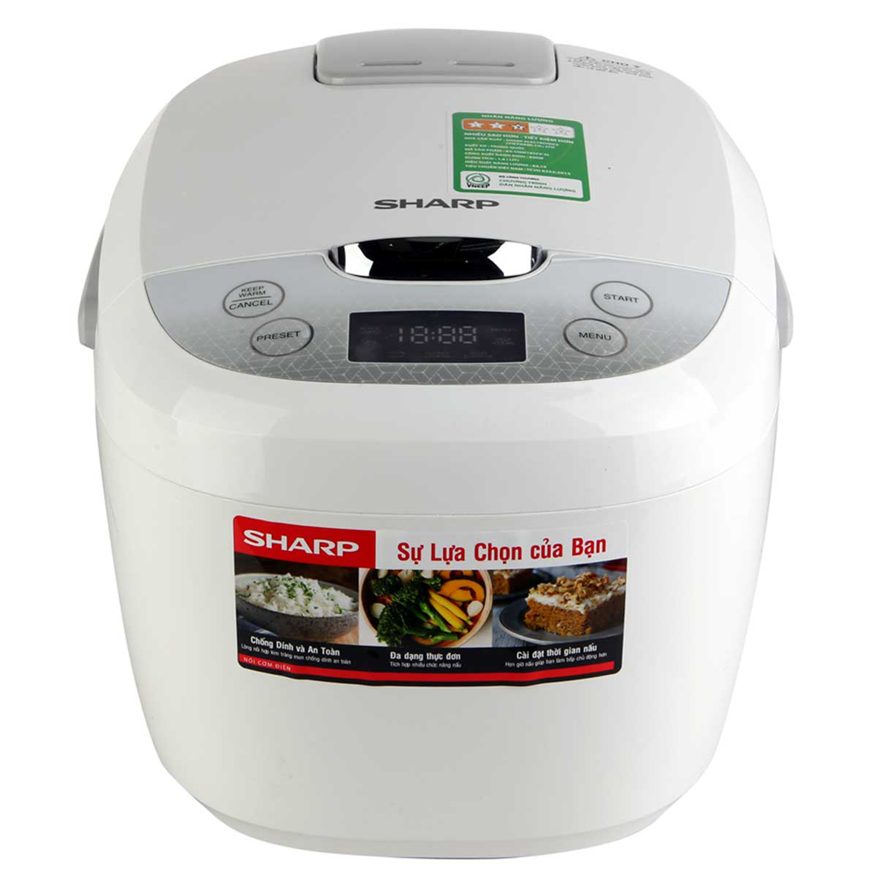 Nồi cơm điện tử sharp ks-com185ev 1.8 lít