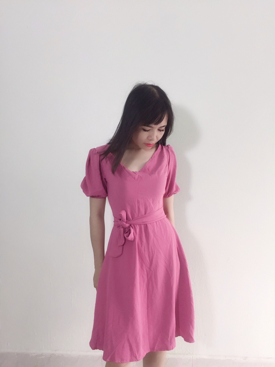 Đầm váy xòe chất đũi 2 lớp siêu rẻ và đẹp [ẢNH CHỤP THẬT]