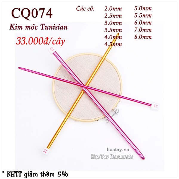 Kim móc tunisian - kim móc giả đan cq074 - hoa tay handmade