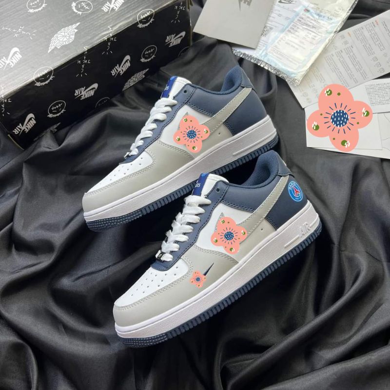 Giày thể Thao PSG Sneaker AF1 PSG xanh trắng bản chuẩn bảo hành 6 tháng fullbox dành cho nam nữ đi học đi chơi