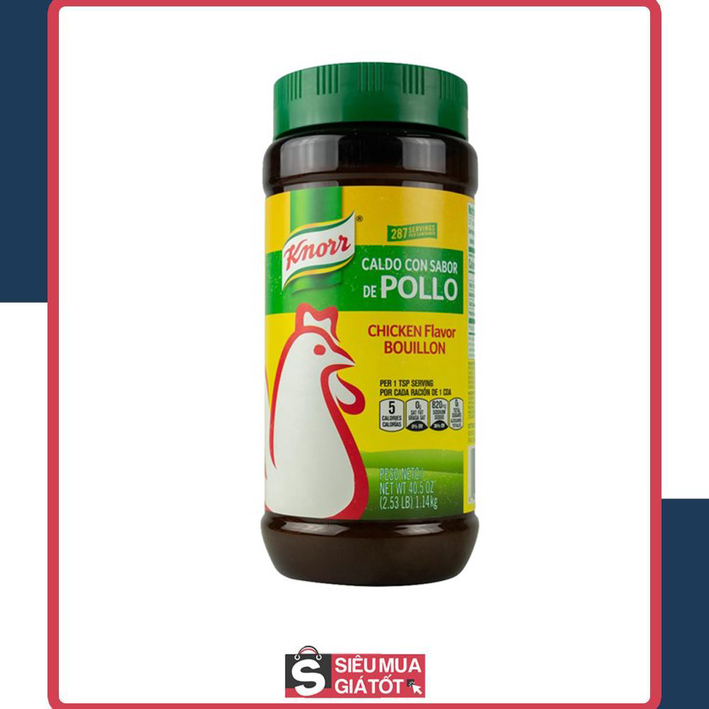 Bột nêm gà knorr pollo chicken flavor bouillon mỹ 1.14kg - date 8.2024