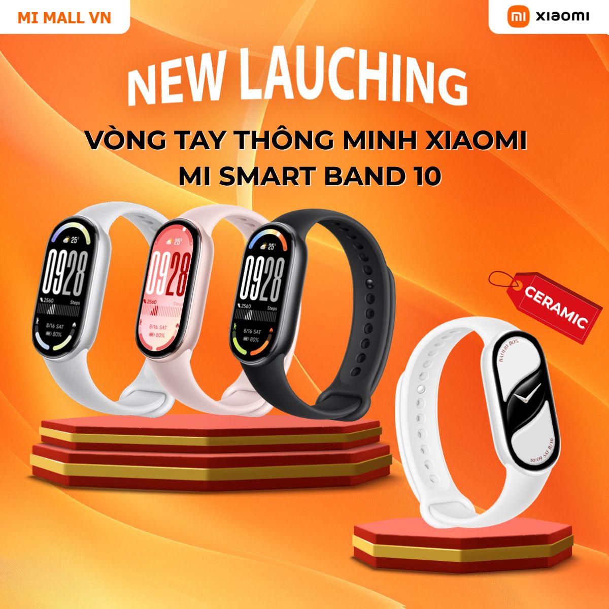 Vòng Đeo Tay Thông Minh Xiaomi Mi Smart Band 10 / AMOLED 1.72" / Chống Nước 5ATM – Phiên Bản Quốc Tế, Bảo Hành 12 Tháng
