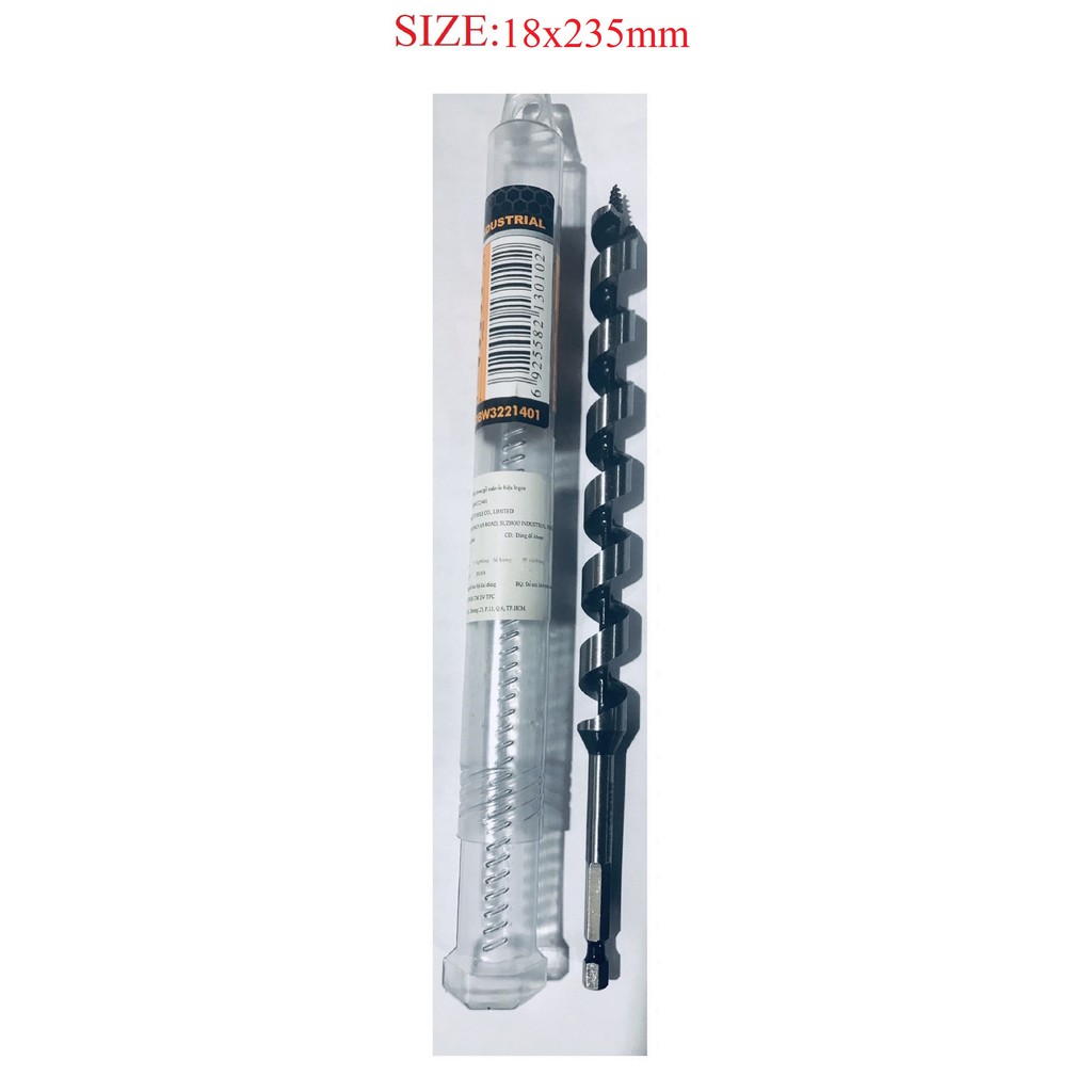Mũi khoan gỗ xoắn ốc 18x235mm ingco dbw3221801