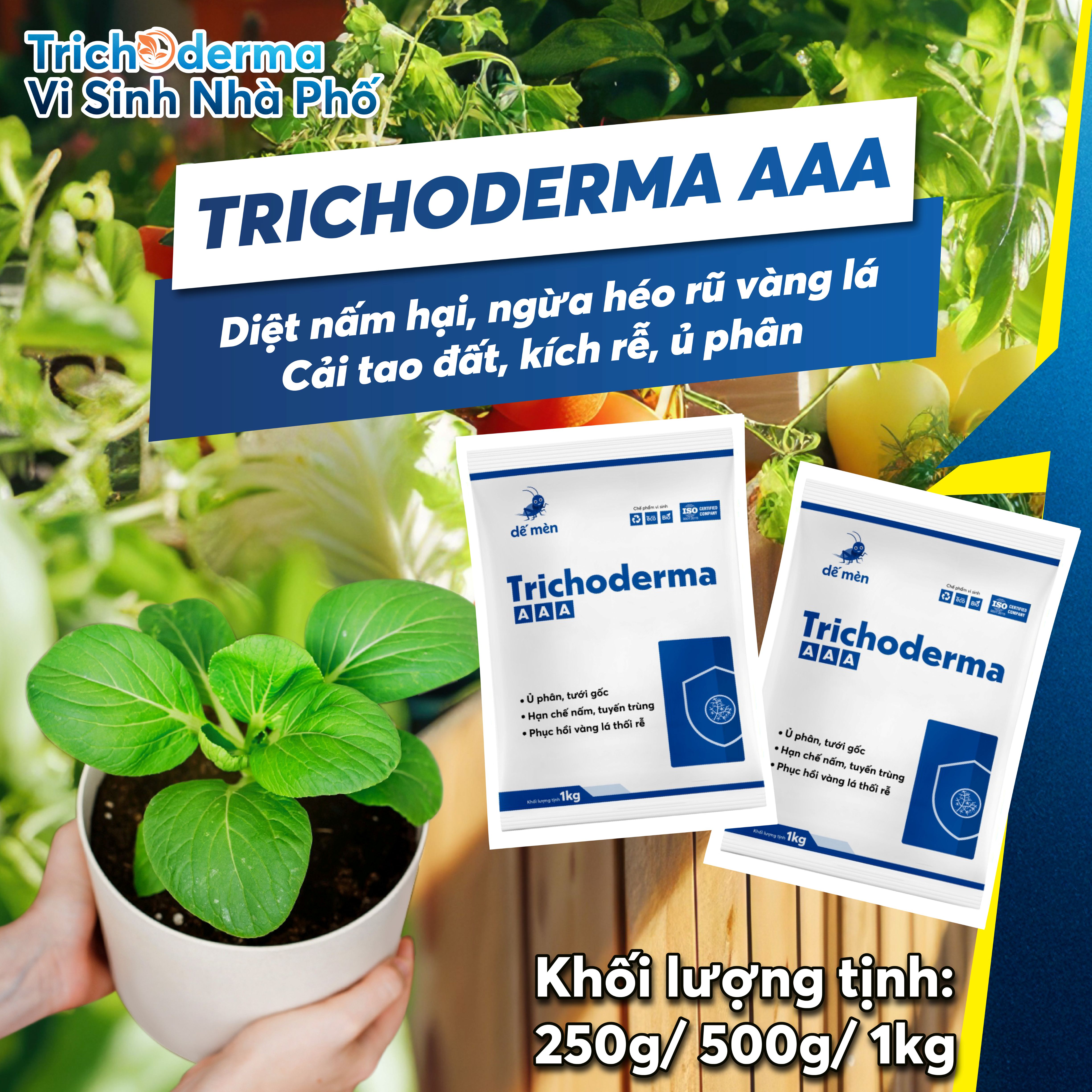 Chế Phẩm Trichoderma AAA Dế Mèn – Nấm Đối Kháng Vi Sinh Phòng Bệnh Rễ, Cải Tạo Đất, Kích Rễ 250g, 500g, 1kg