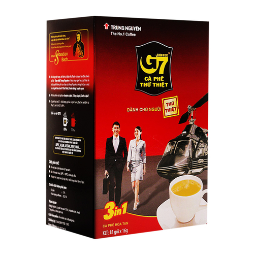 Cà phê G7 3 in 1 hộp 18 gói - Cafe sữa hòa tan chính hãng Trung Nguyên