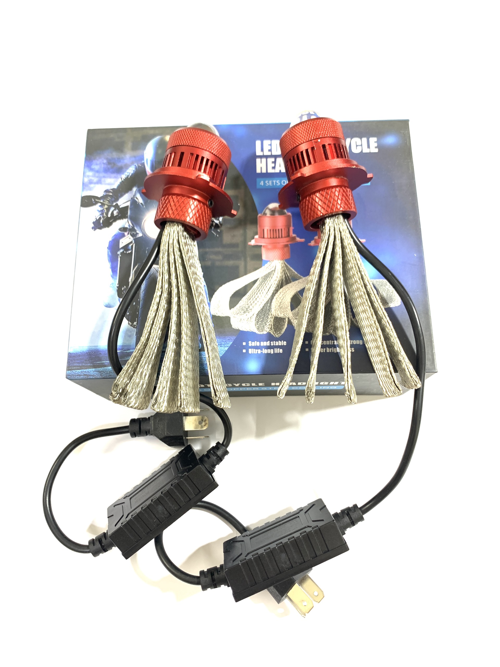 Đèn pha led bi cầu mini 2 mầu đuôi công chuyên ô tô xe máy ruby loại 40w