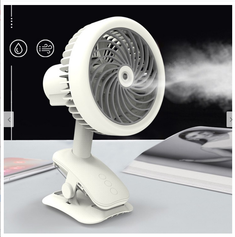 Quạt Tích Điện Kẹp Bàn Mini Phun Sương