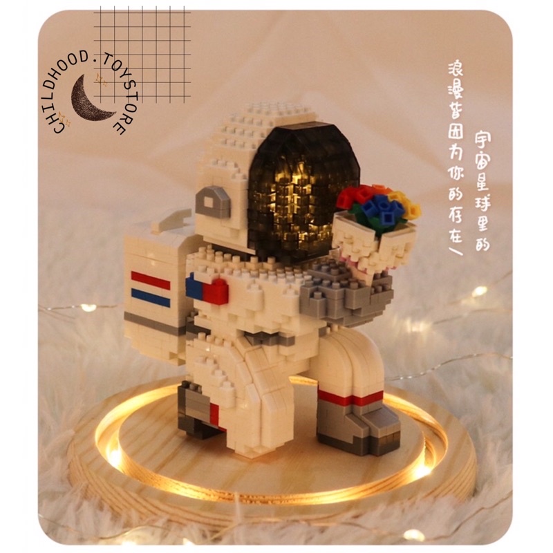 Lắp ráp phi hành gia có đèn, mô hình đồ chơi lắp ráp phi hành gia