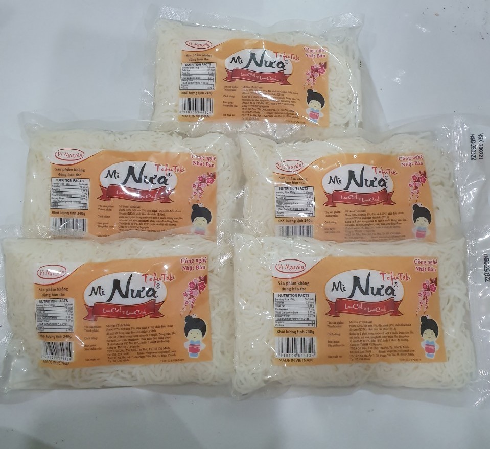 Combo 5 Gói Mì Nưa Keto Das Vị Nguyên 240Gram .- Date mới - không carb