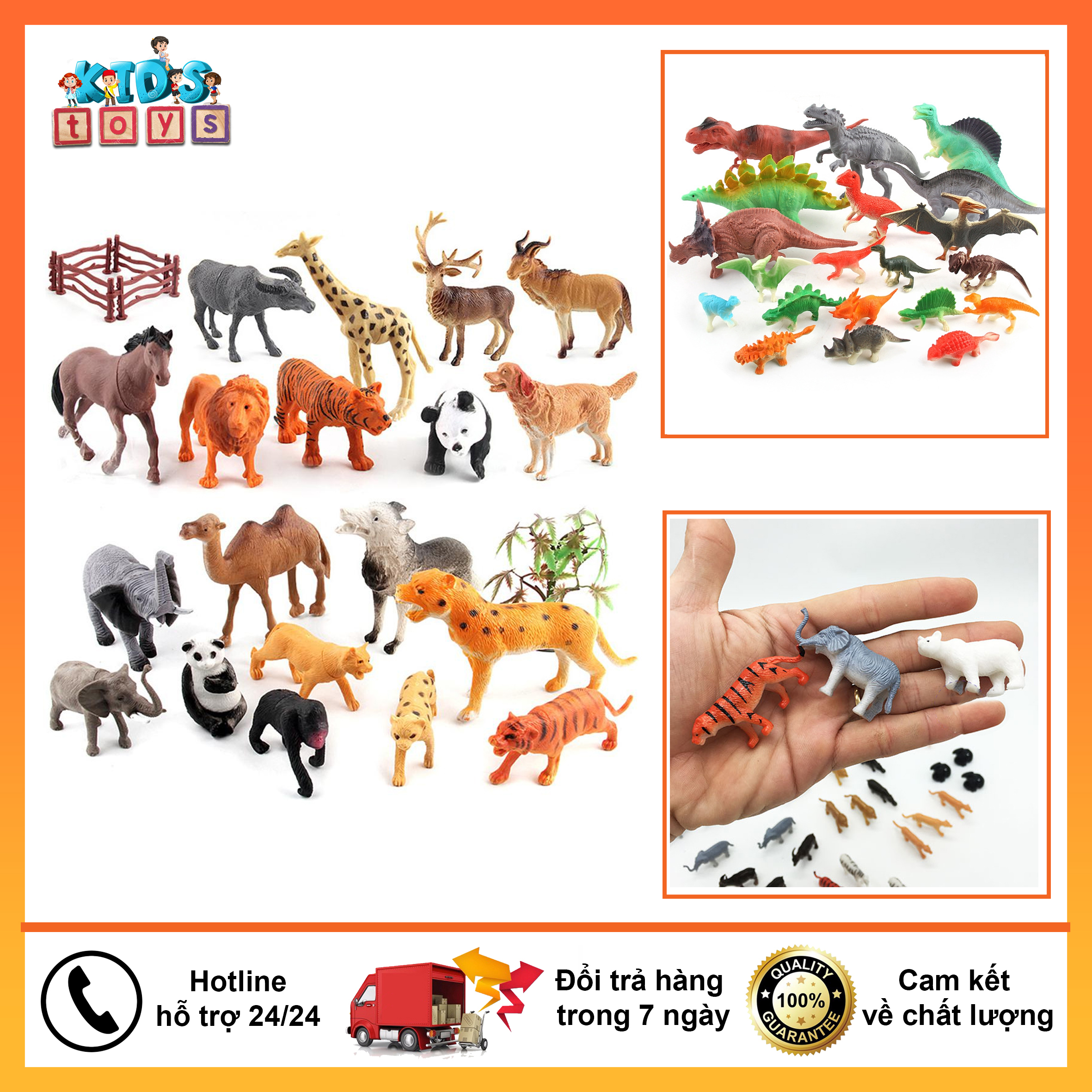 Mô hình động vật trên rừng, động vật dưới biển, động vật nhà vườn, mô hình con vật giúp bé tư duy học tập phát triển
