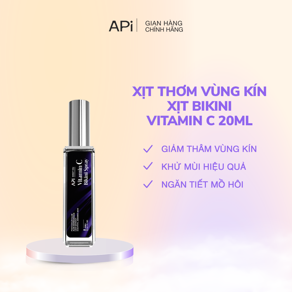 Xịt Bikini khử mùi giảm thâm vùng kín, xịt thơm Bikini Vitamin C API, xịt thơm và kháng khuẩn, nước hoa vùng kín 20ml