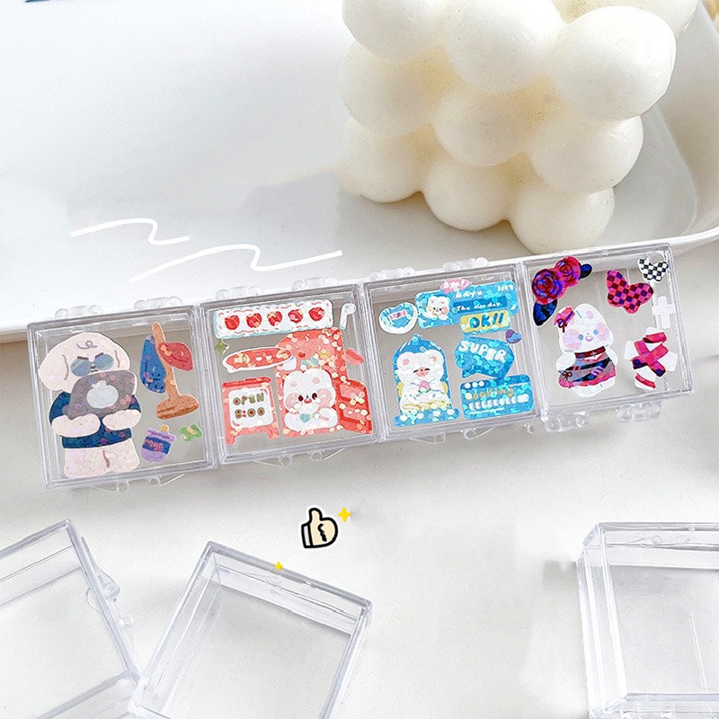 Hộp trong suốt mini đựng phụ kiện nhỏ, đựng trang sức 2,8x2,8x2cm