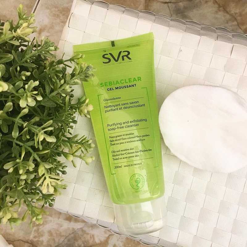 Gel rửa mặt dành cho da dầu svr sebiaclear gel moussant 200ml