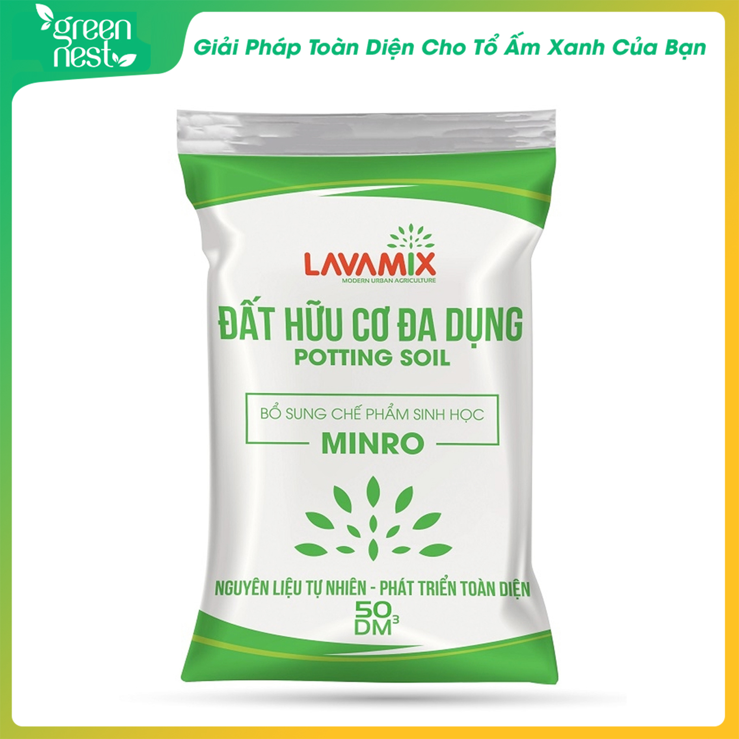 Đất hữu cơ lavamix 2kg - 6,5dm3 -giàu dinh dưỡng, chuyên cho rau màu, rau mầm, cây kiểng