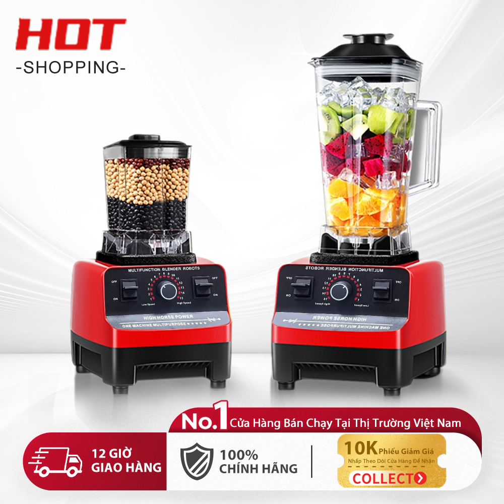 Máy Xay Sinh Tố Đa Năng HOTSHOPPING VBELL EPCP-G010R Máy Xay Công Nghiệp 2 Cối Xay Công Suất 4500W