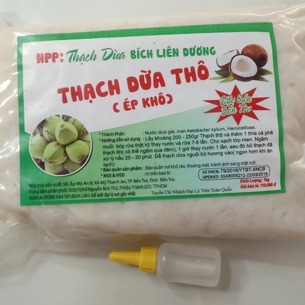 [HCM]Bán sỉ 1kg Thạch dừa loại 15Ly ép thô tặng hương dừa giá rẻ chất lượng đảm bảo an toàn đến sức khỏe người sử dụng cam kết hàng đúng mô tả