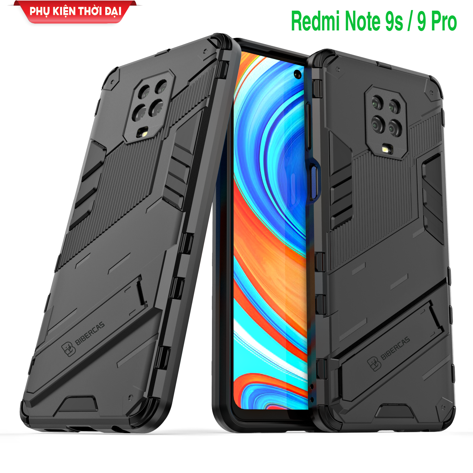 Ốp lưng Xiaomi Redmi Note 9s / Note 9 Pro Iron Man Ver 2 chống sốc giá đỡ xem phim cao cấp
