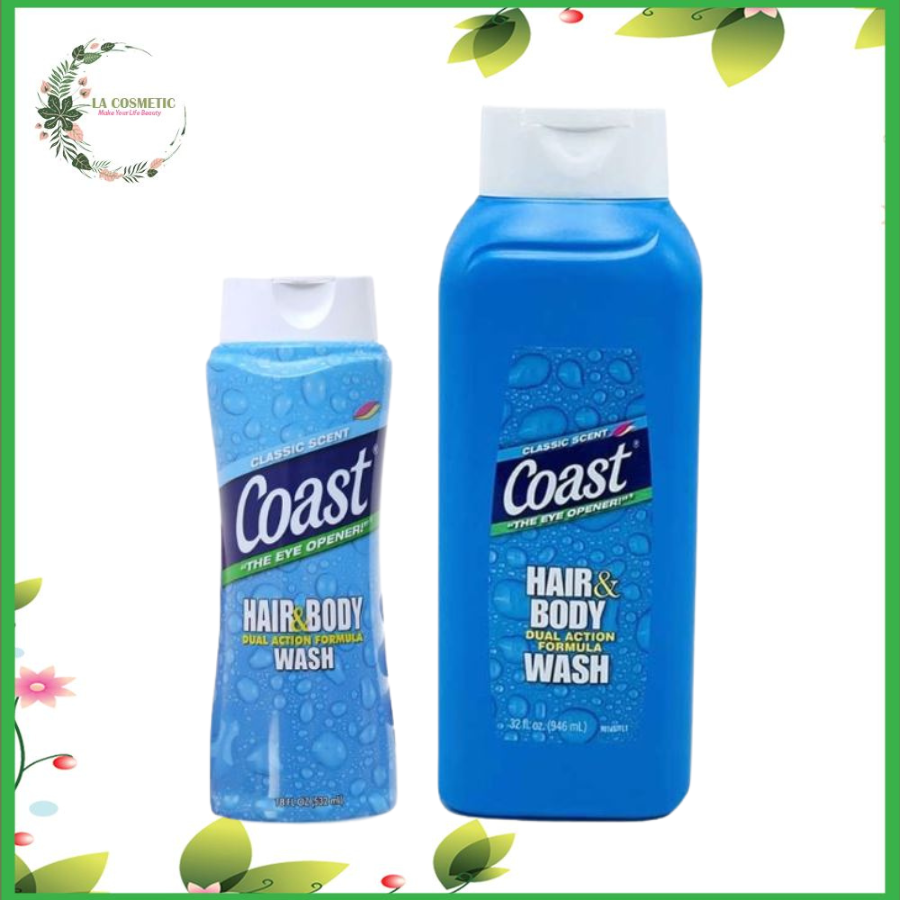 Sữa tắm coast - dầu tắm gội coast mỹ 2 in 1 coast hair & body wash classic scent pacific force 532ml