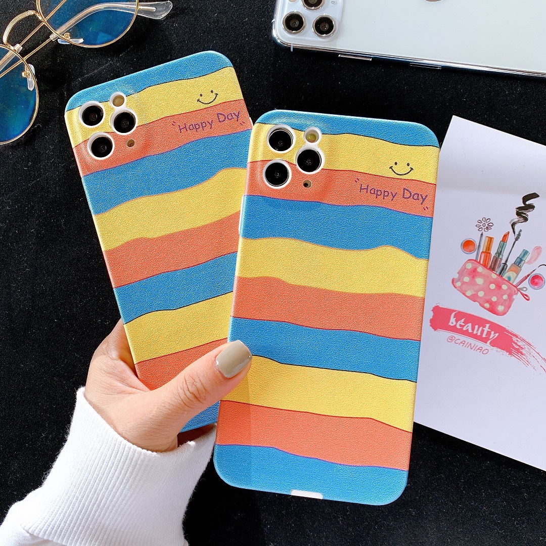 Ốp lưng da imd full viền bảo vệ camera happy day