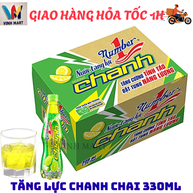 [ CHỈ GIAO CHO ĐƠN HỎA TỐC Ở HCM ] Tăng Lực Chanh Number One 1 Thùng 24 Chai 330 Ml