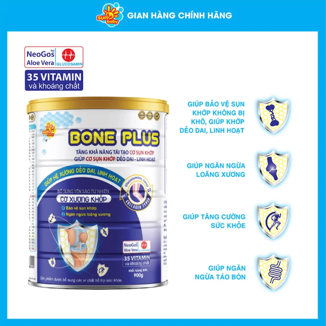 Sữa bột Sunbaby BONE PLUS - Sản phẩm đặc biệt dành cho Cơ Xương Khớp 900g
