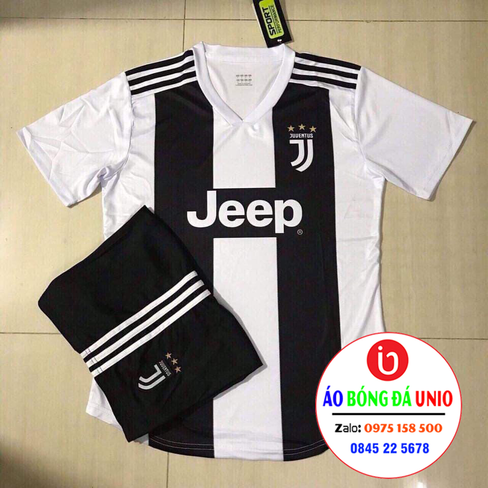 Áo bóng đá Juve sọc trắng đen - Thun lạnh loại 1 - In tên số áo theo yêu cầu