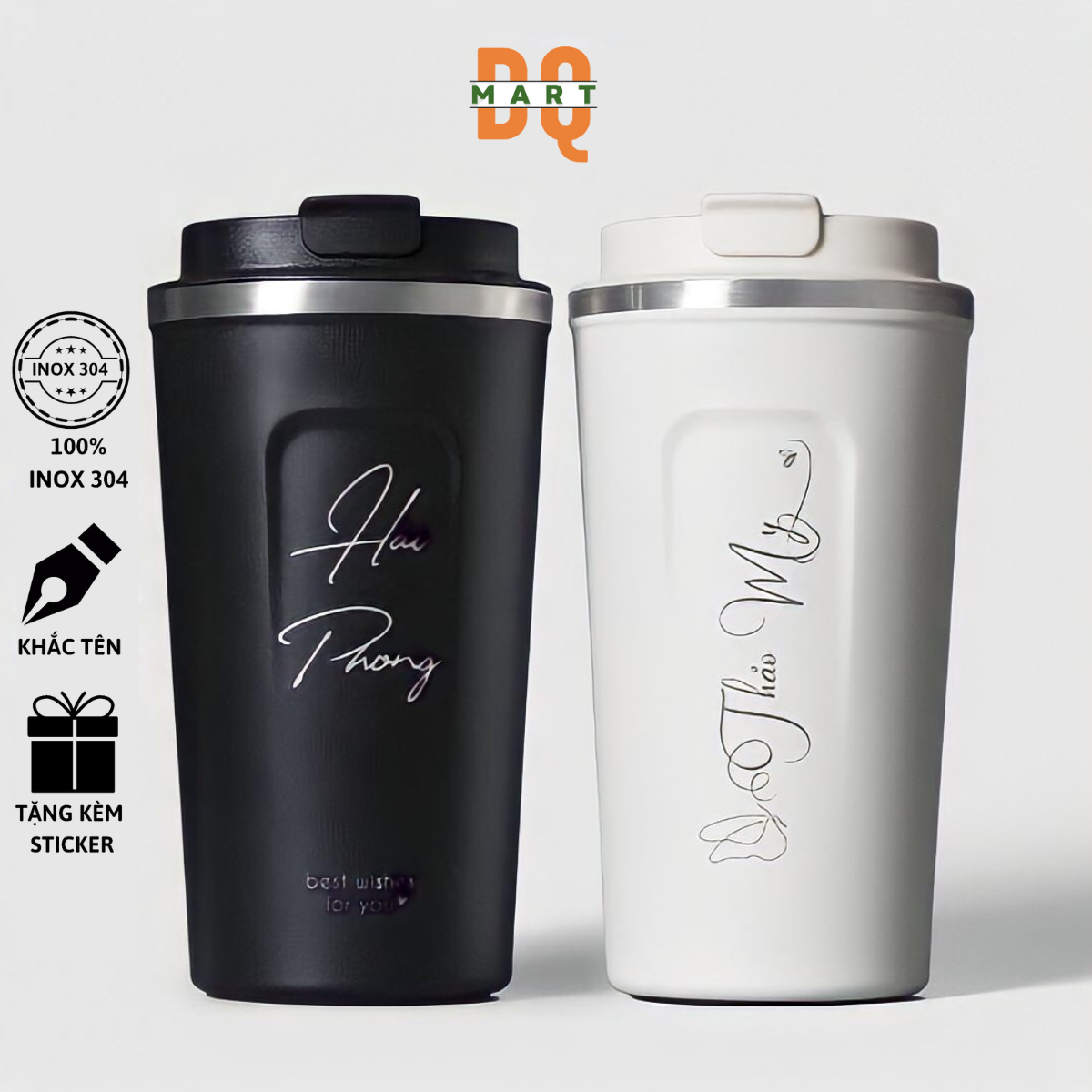 Ly giữ nhiệt cafe Holic 510ml inox 304 giữ nhiệt nóng lạnh đến 12h cao cấp, Cốc giữ nhiệt coffee hol