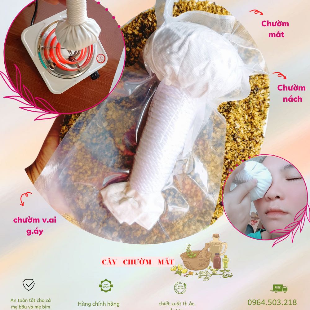 Cây muối chườm mắt thảo dược, Túi chườm nóng, Chườm mắt cho mẹ sau sinh