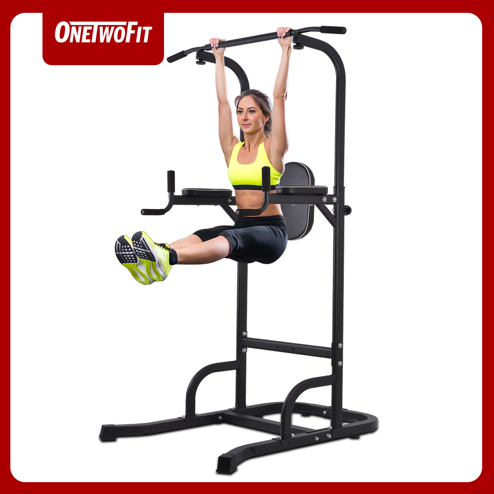 OneTwoFit Bộ xà đơn, xà kép đa năng, Tháp năng lượng Kéo lên tại nhà dụng cụ tập thể dục phòng gym OT061A