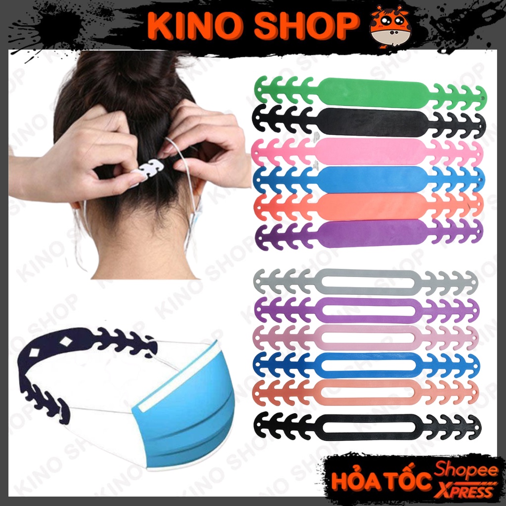 Dây đeo khẩu trang y tế trơn nhiều màu mềm dẻo chống đau tai quai gài đệm tiện lợi Kino Shop