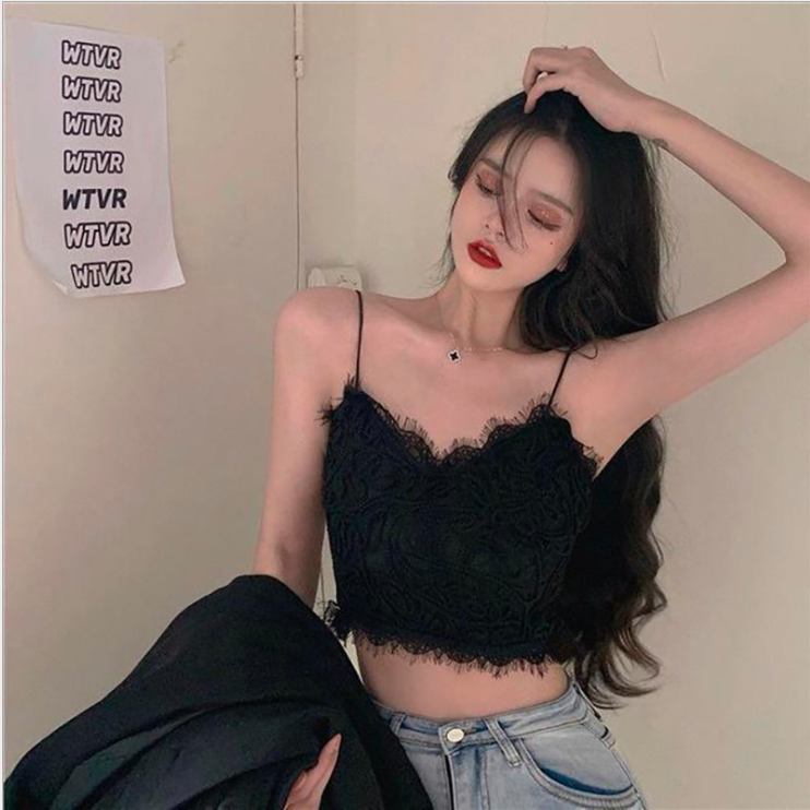 Áo hai dây croptop viền ren sexy cho nữ M24