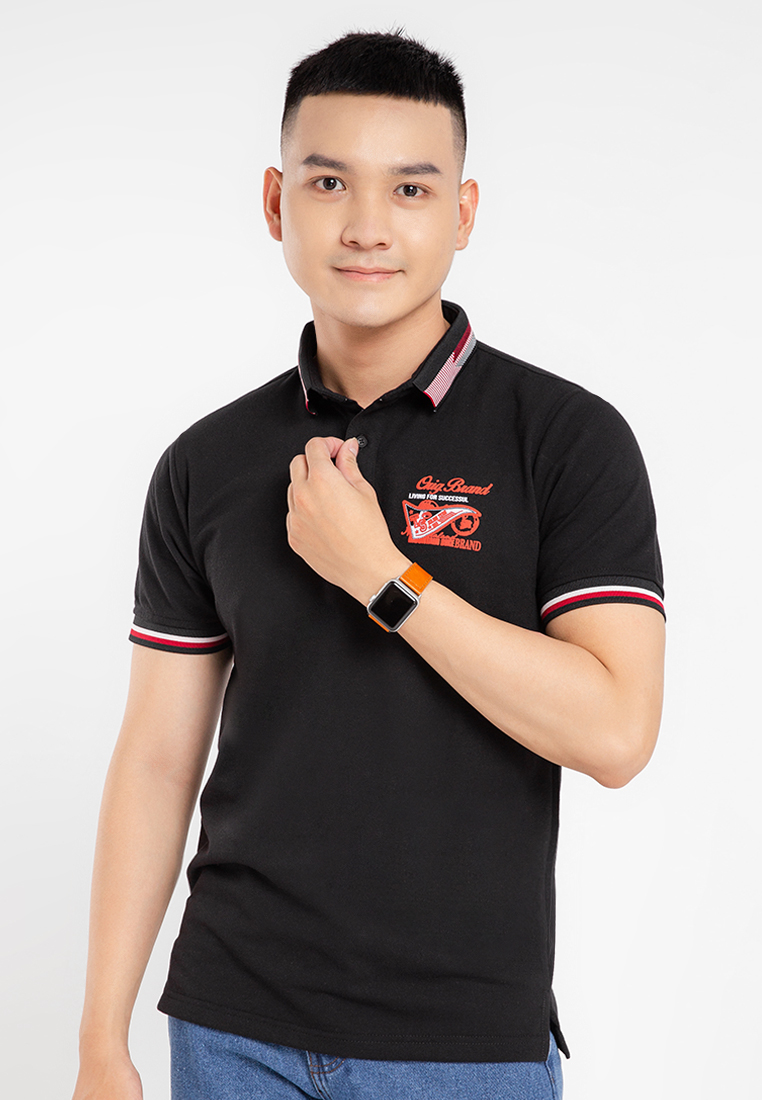 Áo thun nam polo in logo trước ngực jonny son cs01 - đen