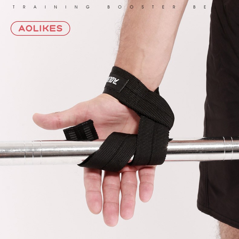 Dây Kéo Lưng Trợ Lực Nâng Đòn Tạ Aolikes 7635 Chính Hãng - Đai Quấn Cổ Tay Tập Gym