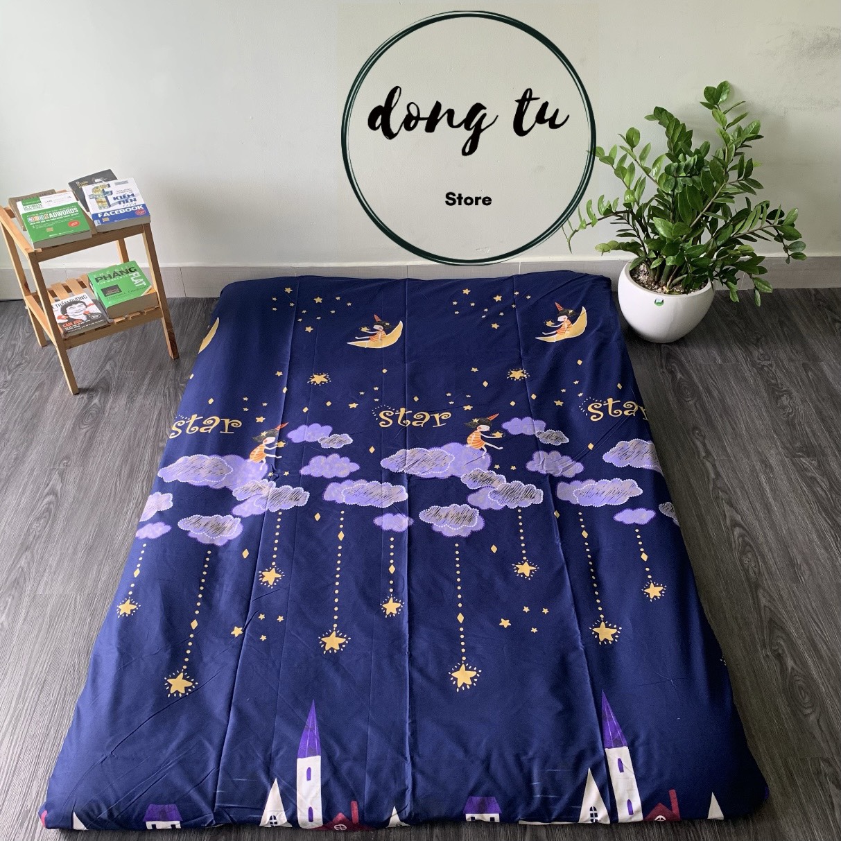 Bọc Nệm Topper 2 Mặt Vải Cotton Có Khóa Kéo Size 1m 1m4 1m6 1m8 dài 2m