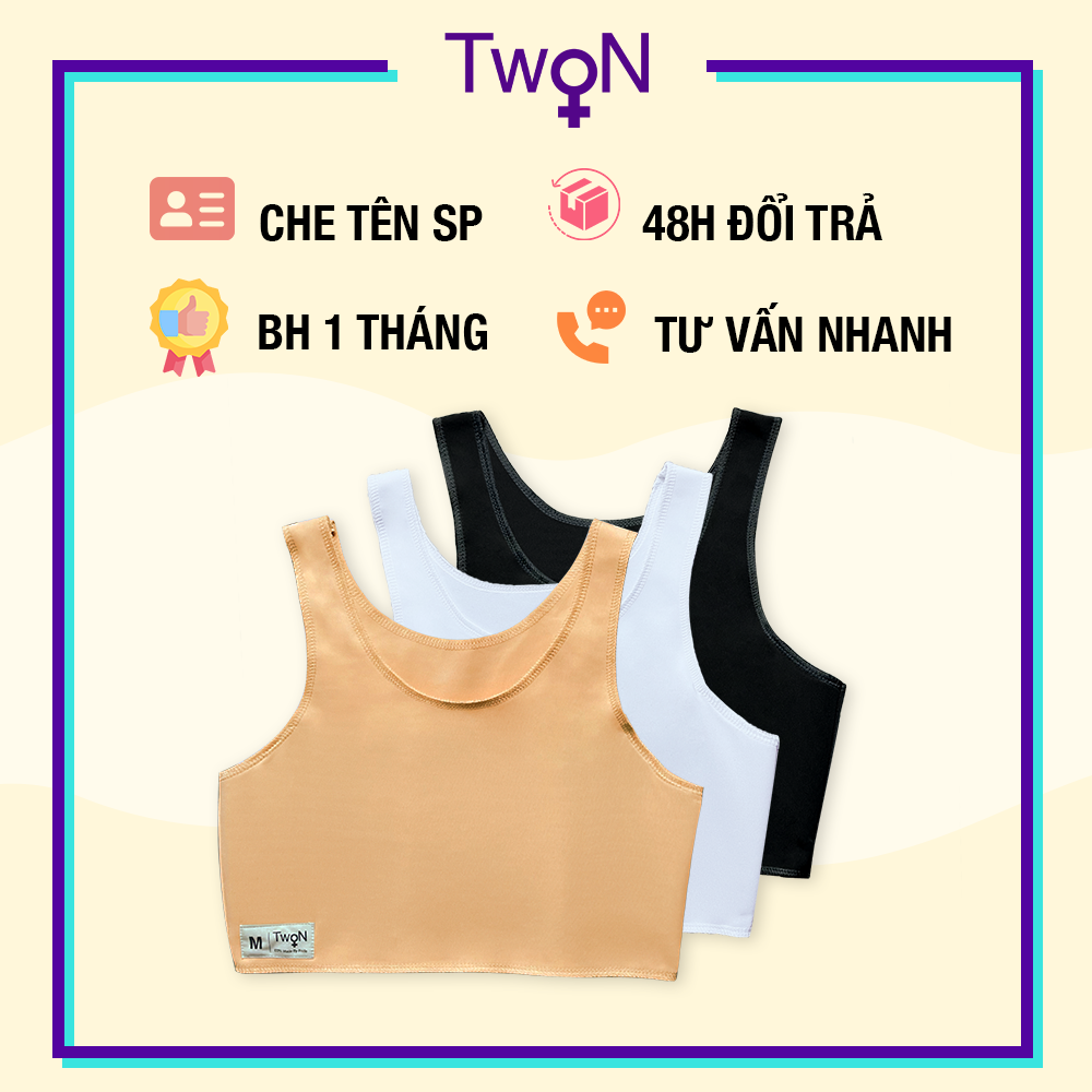 Áo nịt ngực tomboy dạng tròng không viền - bản nịt cứng 16cm siêu phẳng