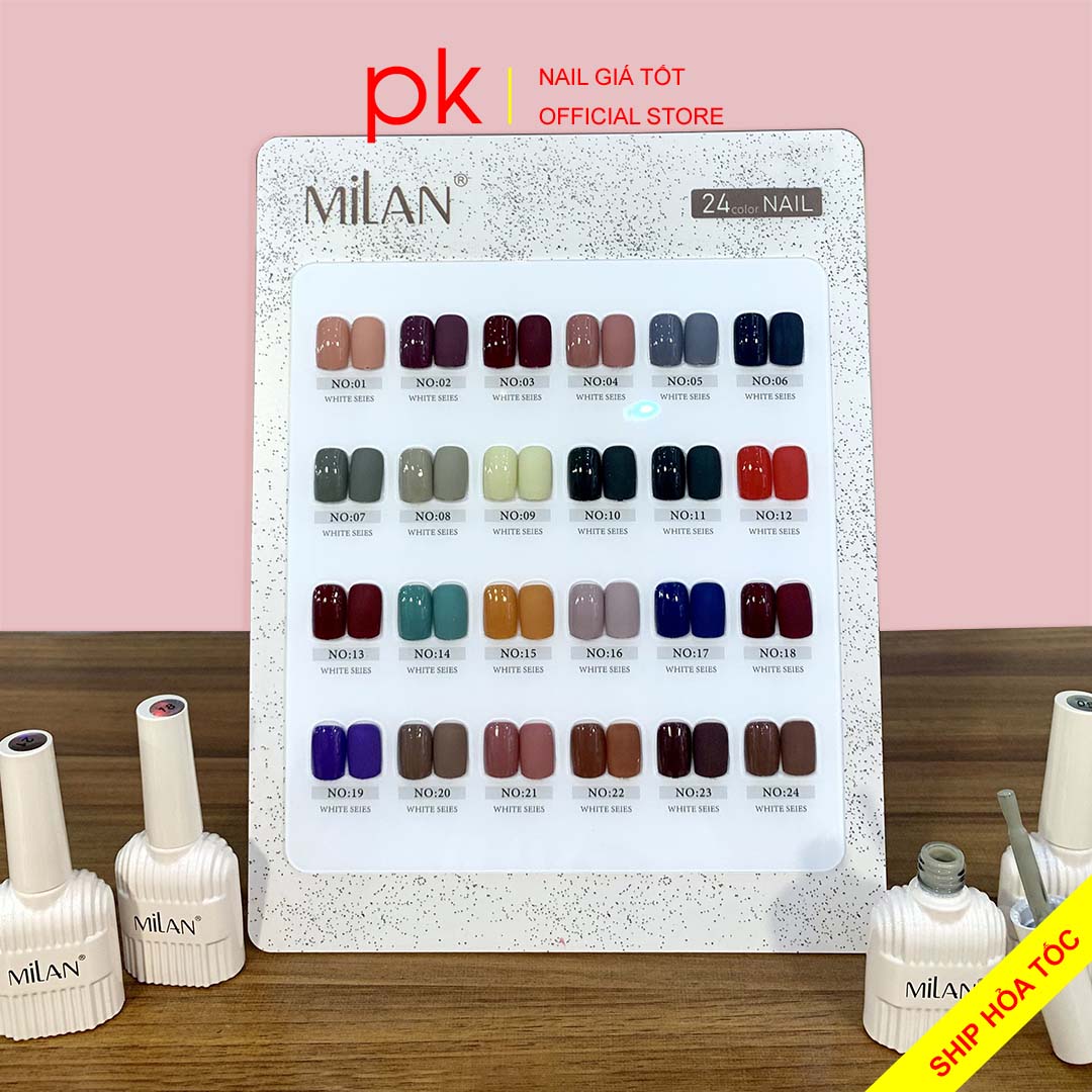 Set sơn gel 24 màu MiLan số 17 cao cấp tặng kèm bảng màu