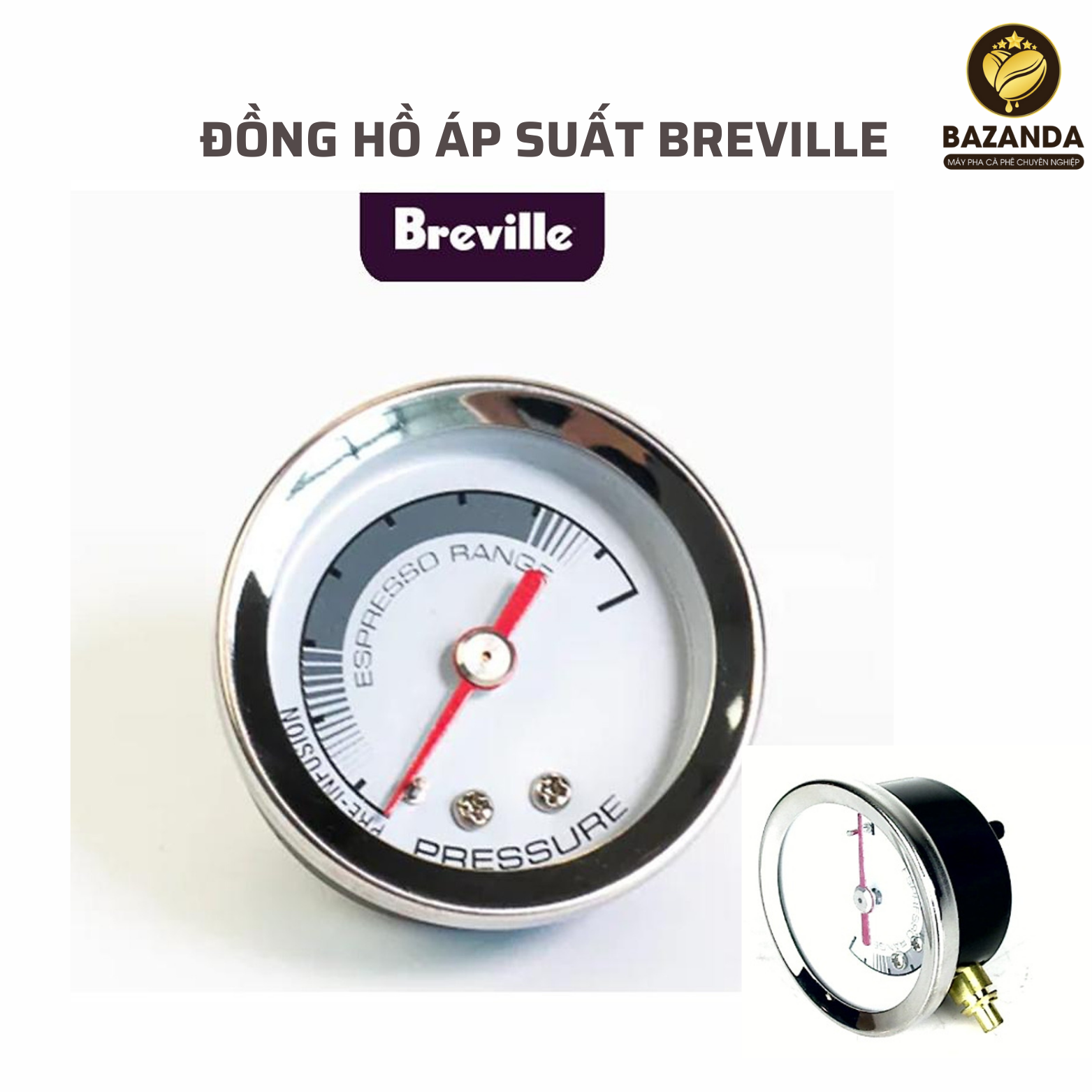 Đồng hồ áp suất cho máy pha cà phê Breville 870 và 876