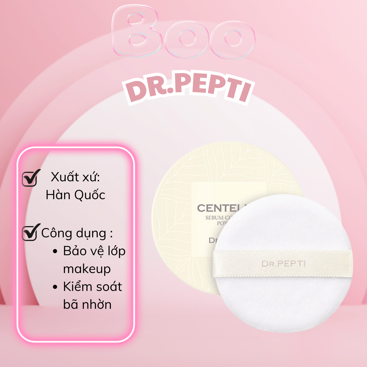 Phấn phủ dạng bột kiềm dầu dr.pepti - 10g